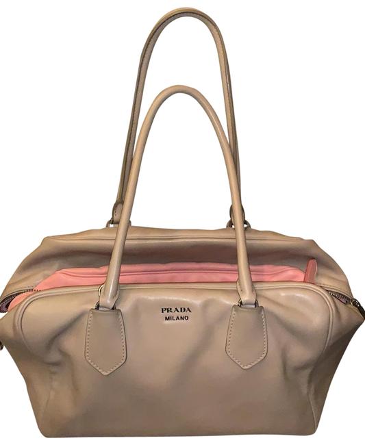 Prada Bauletto Calf Cammeo+rosa Super Soft Leather. Hobo Bag