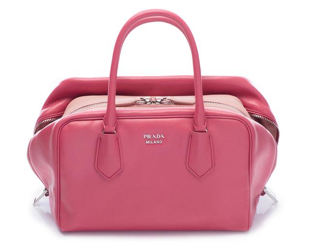 Prada Bauletto Inside Soft Rosa Pink Calfskin Satchel