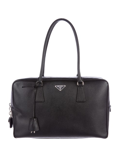 Prada Bauletto Lux Black Leather Satchel