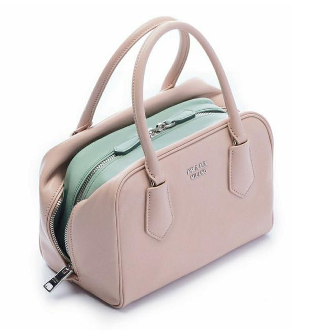 Prada Bauletto Medium In PescaAquarium Calfskin Leather Satchel