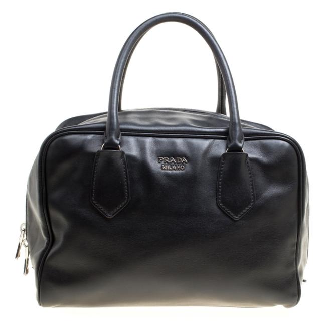 Prada Bauletto Soft Black Leather Satchel