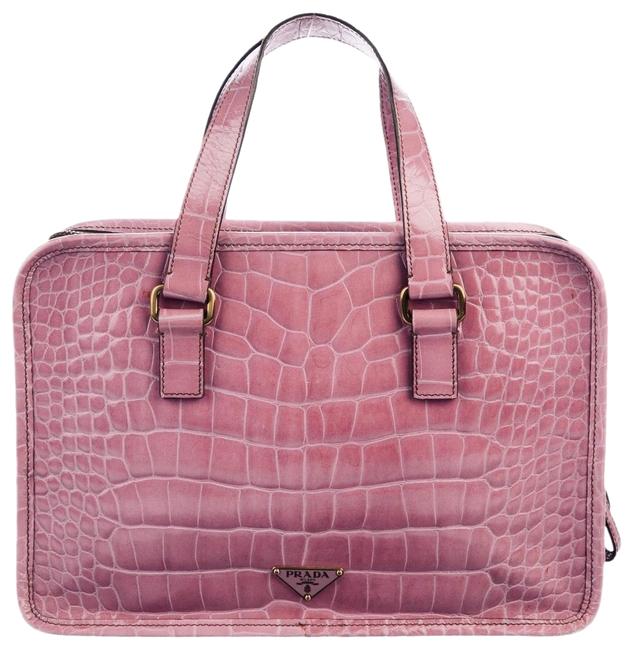 Prada Bauletto St. Coco Lucido Lavender Pink Patent Leather Satchel