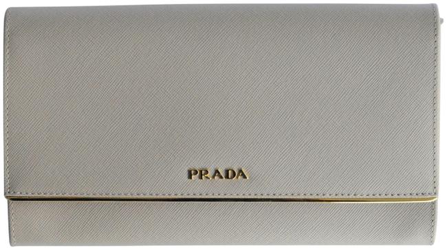 Prada Beige Leather Clutch