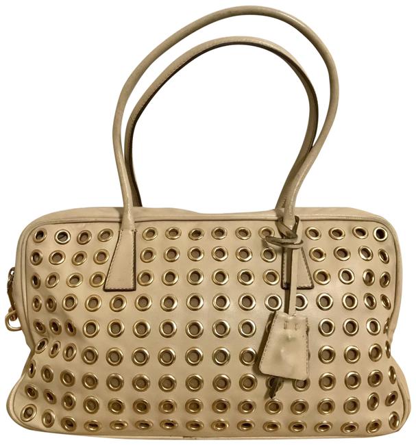 Prada Beige Leather Handle Satchel