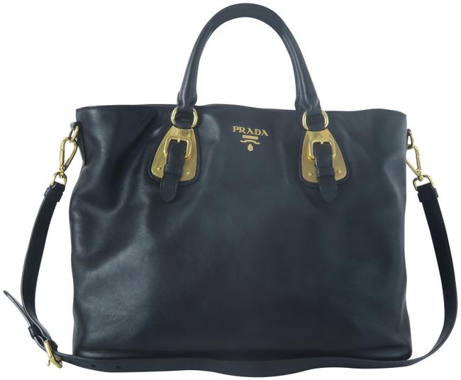 Prada Black Calfskin Leather Satchel