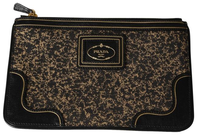Prada Black Canvas Clutch
