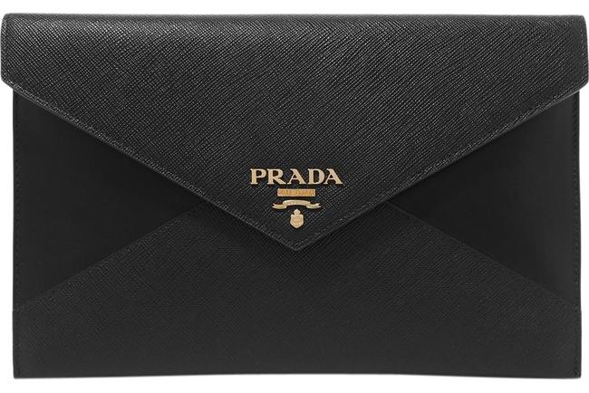 Prada Black Leather Clutch