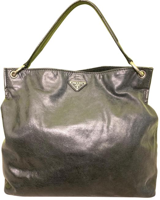 Prada Leather Black Soft Calf Hobo Bag