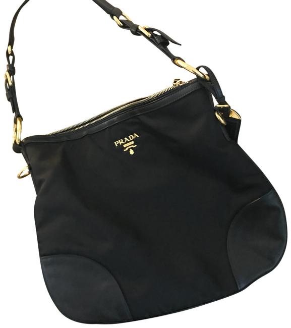 Prada Black Nappa Leather Hobo Bag