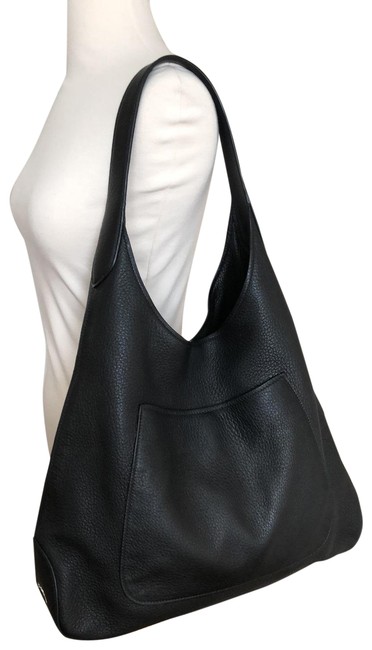 Prada Vitello Daino Black Nero Deerskin Leather Hobo Bag