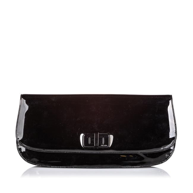 Prada Black Patent Leather Clutch