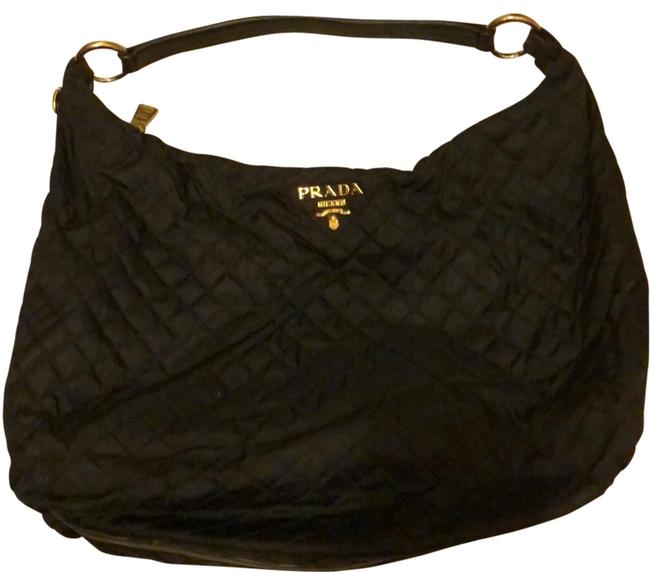 Prada Black Quilted Hobo Bag