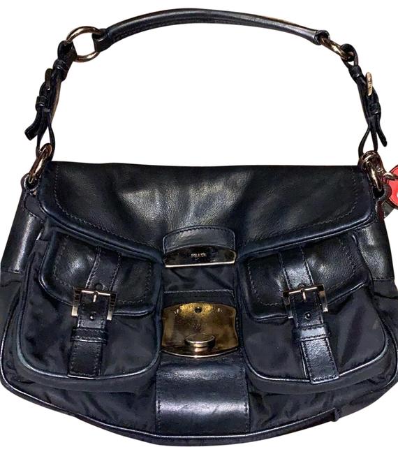 Prada Black Silver Hardware Hobo Bag