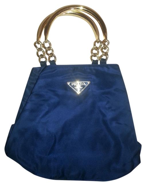 Prada Blue Nylon Satchel
