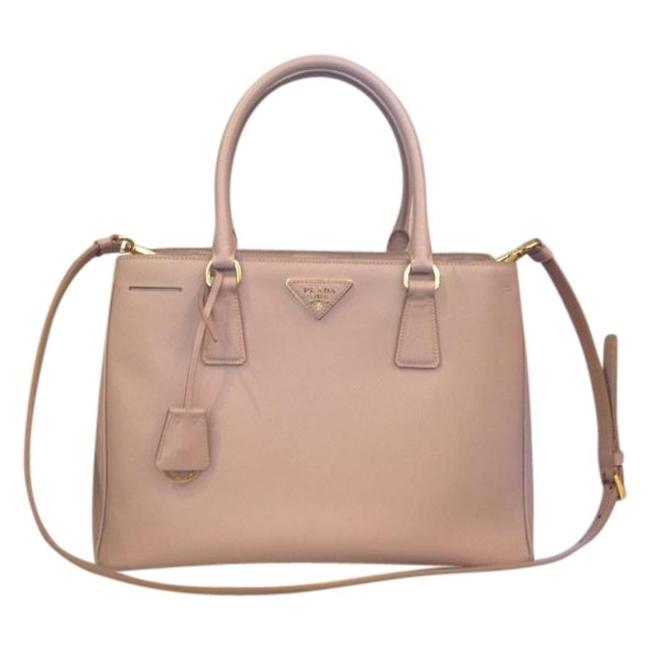 Prada Bn1871 Beige Saffiano Leather Satchel
