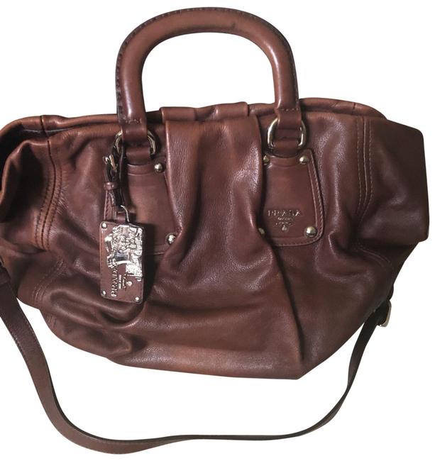 Prada Bn1978 Nocciolo Cowhide Leather Satchel