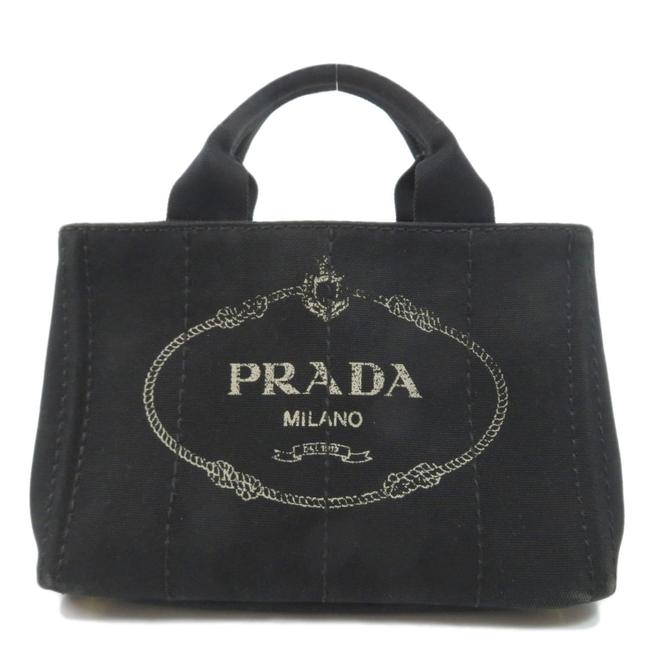 Prada Bn2439 Kanapa Mini Handbag Womens Black Canvas Satchel