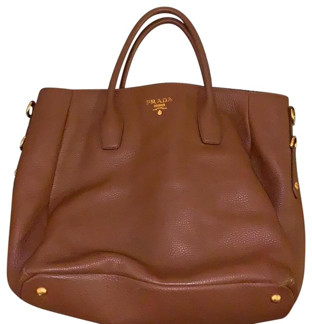 Prada Bn2537 Palissandro Light Brown Lambskin Leather Satchel