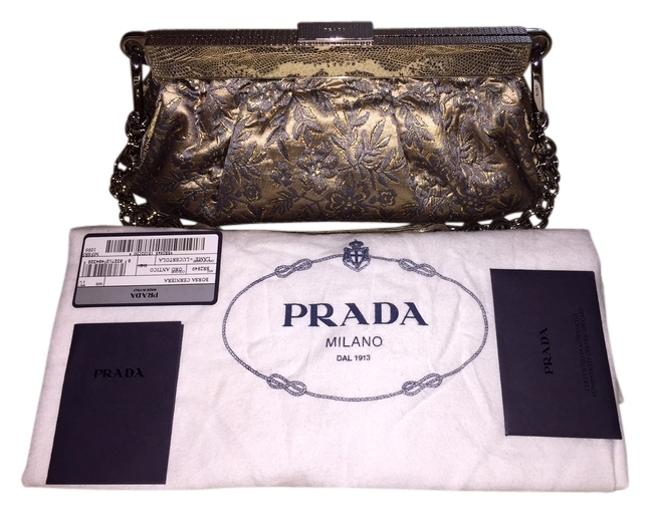 Prada Borsa Cerniera Gold Clutch