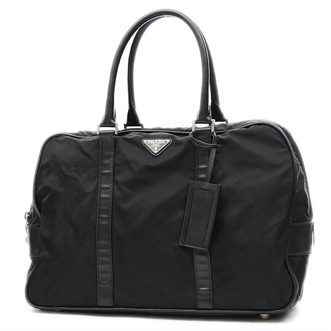 Prada Boston Bag Vs0069 Black Nylon Satchel