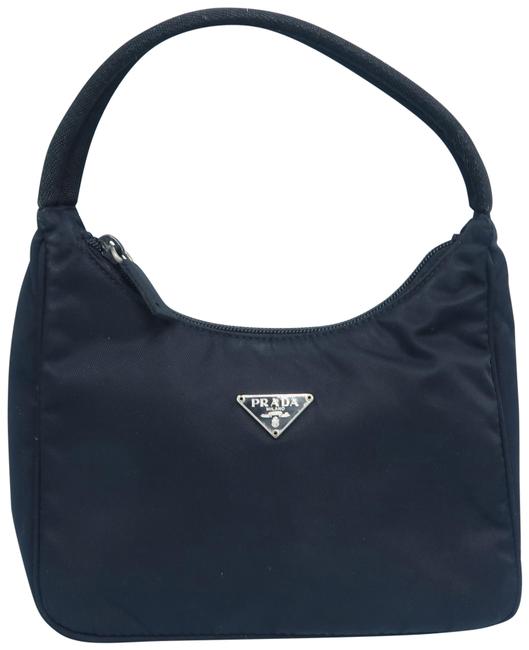 Prada Boston Black Nylon Hobo Bag