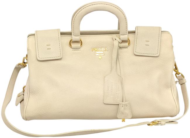 Prada Boston Cervo Deerskin Leather Satchel