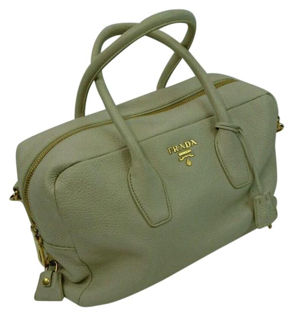 Prada Boston Mini 2way Off white Leather Satchel