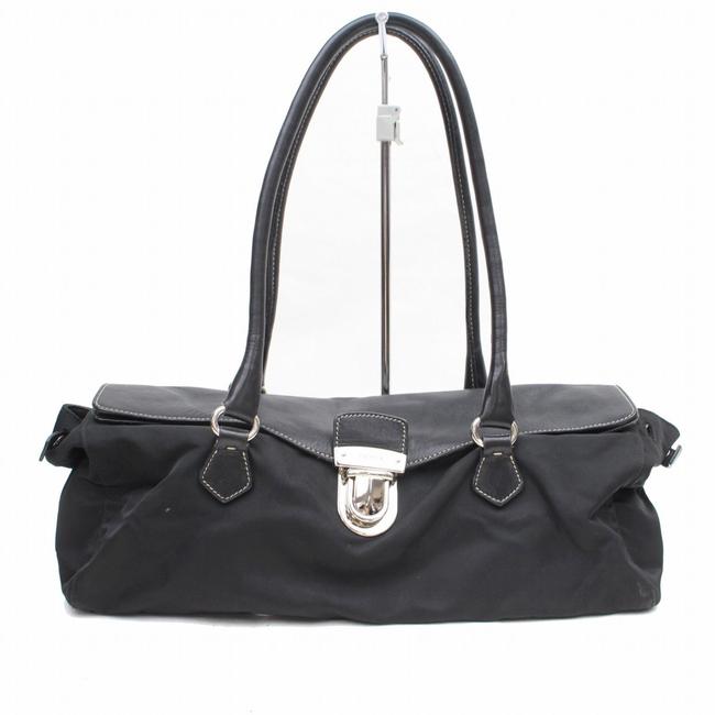 Prada Boston Shoulder 869473 Black Nylon Satchel