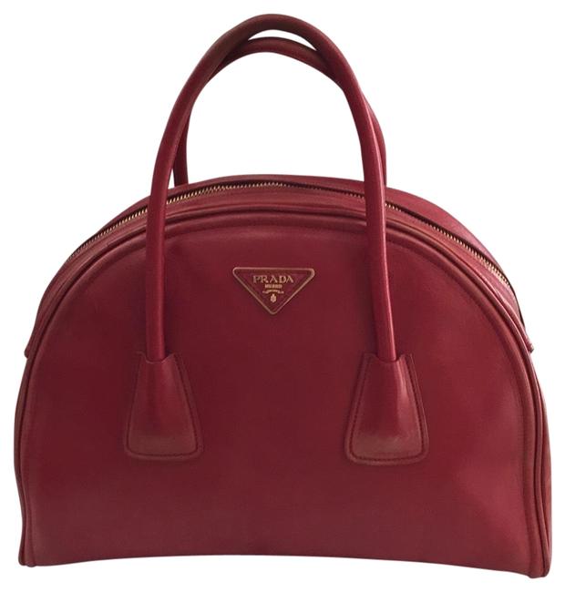 Prada Bowler Rosso Vintage Vitello Satchel