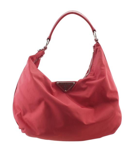 Prada Br3291 174741 Red Nylon Hobo Bag