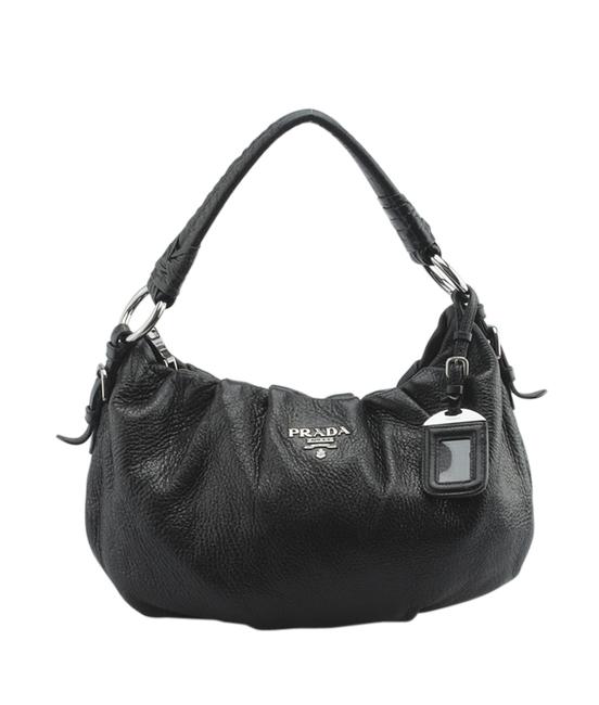 Prada Br4070 145224 Black Leather Hobo Bag