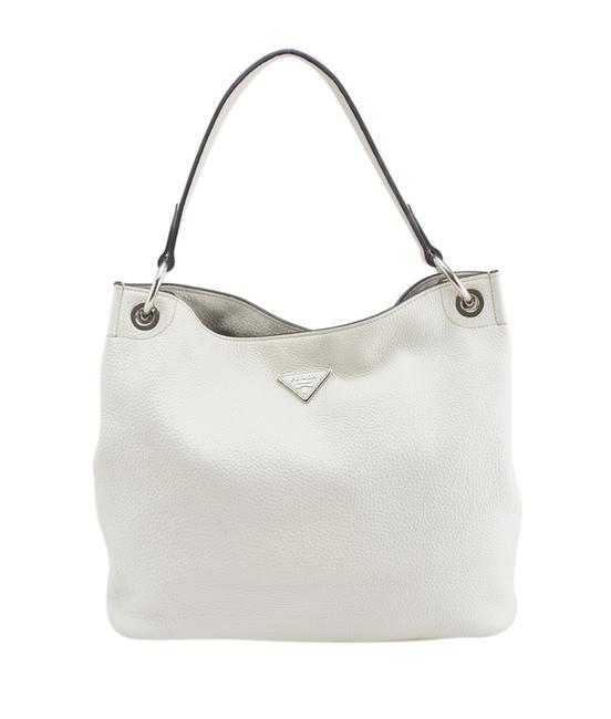 Prada Br5124 Vit. Daino 152900 White Leather Hobo Bag