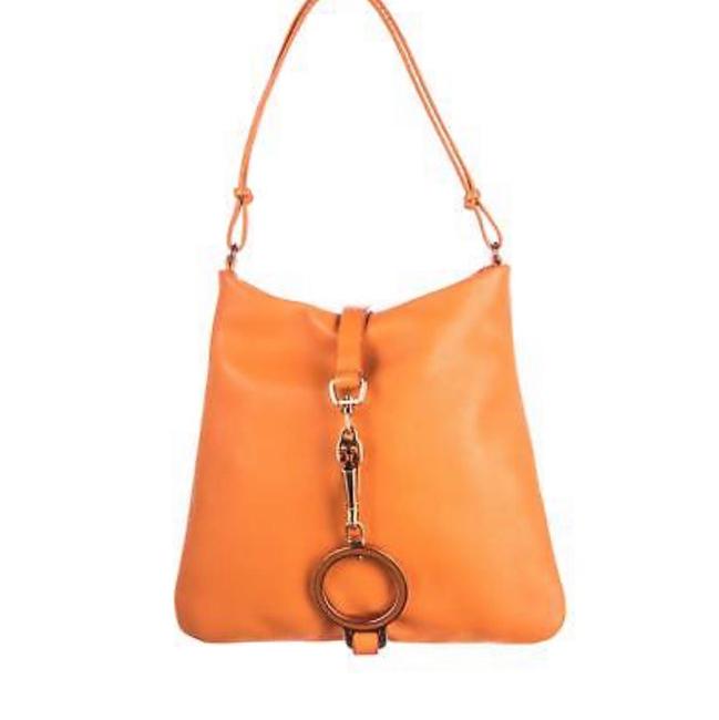 Prada Shoulder Bag Bright Orange Leather Clutch