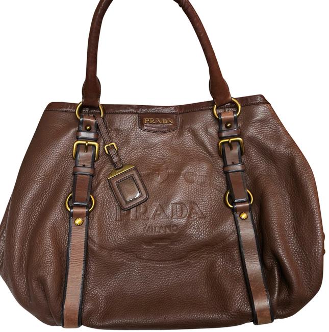 Prada Bruciato Brown Leather Hobo Bag