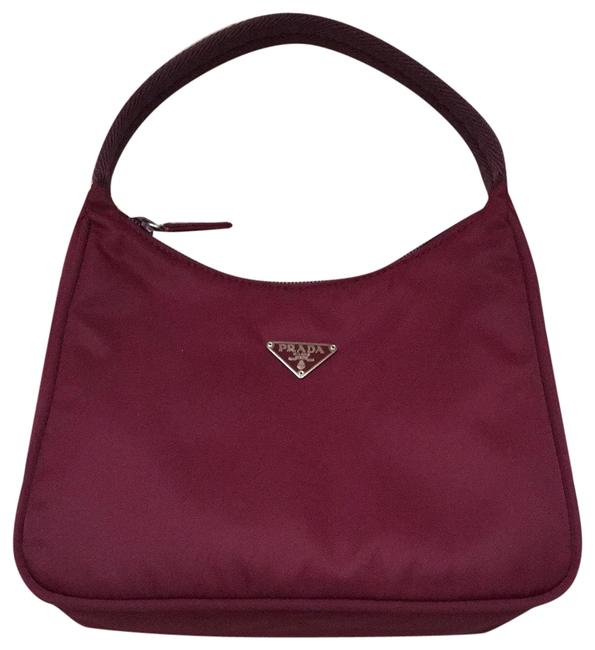 Prada Burgundy Nylon Hobo Bag