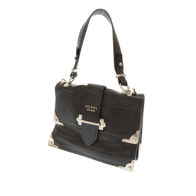 Prada Cahier City Black Leather Satchel