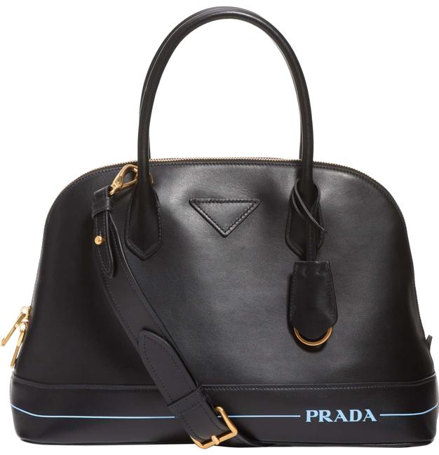 Prada Calfskin Dome Black Leather Satchel
