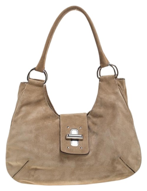 Prada Cammello Camoscio Brown Suede Hobo Bag