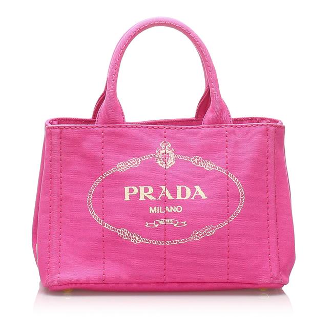 Prada Canapa Pink Canvas Satchel