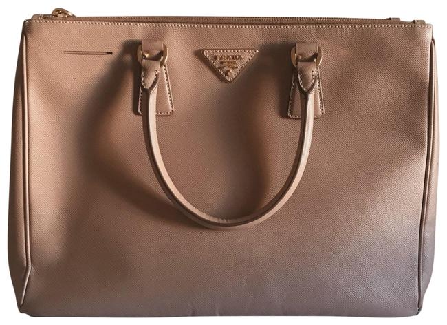 Prada Canvas Baby Pink Leather Satchel