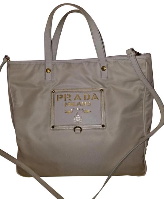 Prada Canvas Off White Nylon Satchel