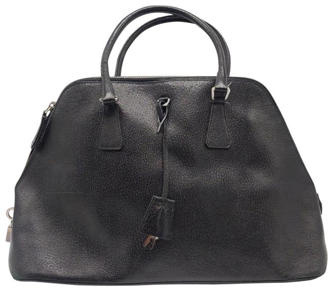 Prada Cinghiale Handle Black Leather Satchel