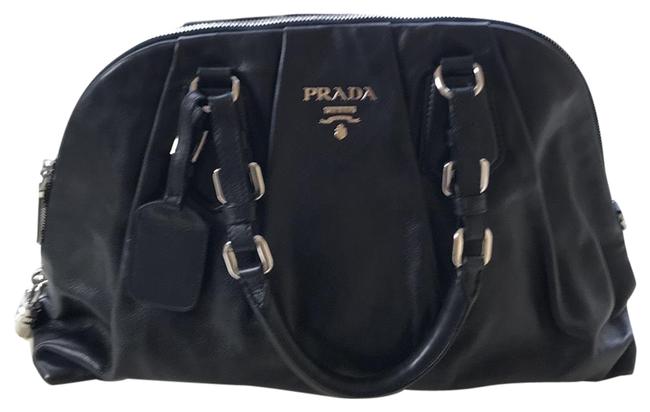 Prada Classic Satchel Black Leather Hobo Bag