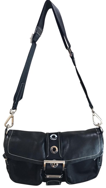 Prada Clutch 2 Way Shoulder Black Nylon Satchel