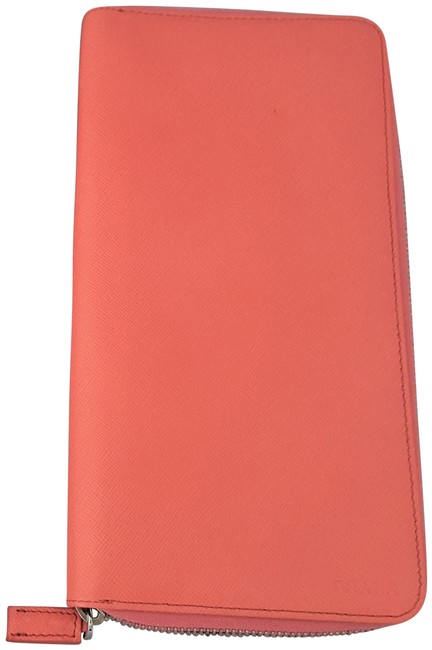 Prada ClutchTravel Organizer Salmon Pink Saffiano Leather Clutch