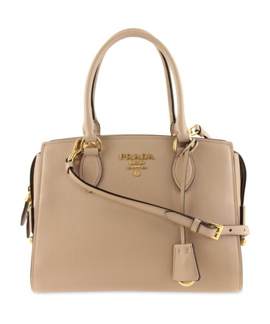 Prada Convertible Beige Leather Satchel