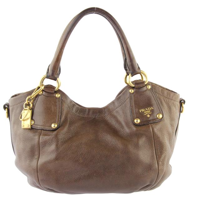 Prada Convertible Brown Leather Satchel