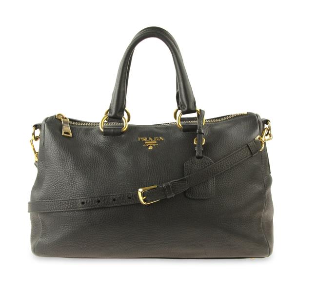 Prada Convertible East west Black Leather Satchel