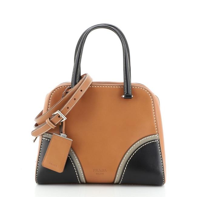 Prada Convertible Stitched City Calf Medium Satchel