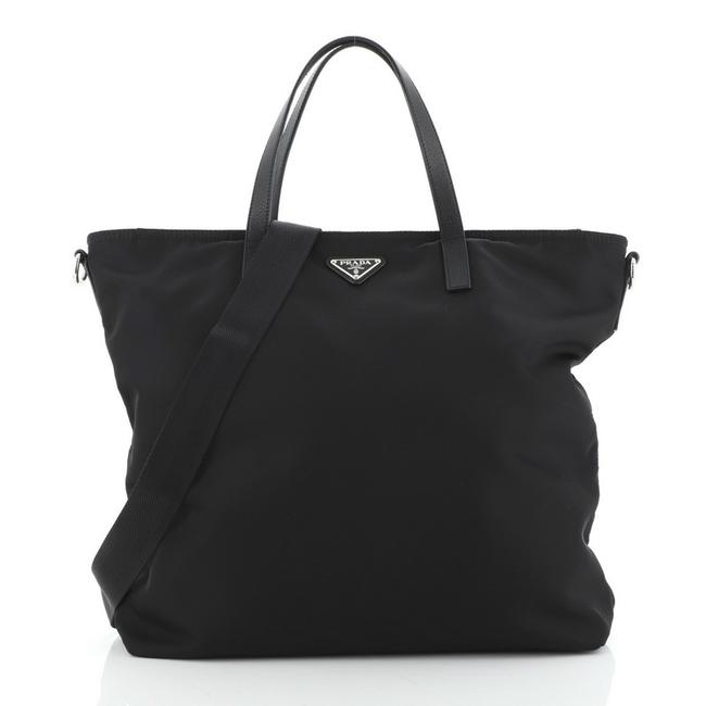 Prada Convertible Tessuto Medium Black Nylon Satchel